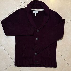 F21- Men's Dark Burgundy Cardigan Sweater
